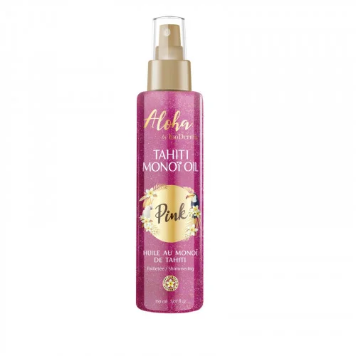 INODERMA ALOHA HUILE AU MONOÏ DE TAHITI PAILLETEE PINK SPRAY 150ML