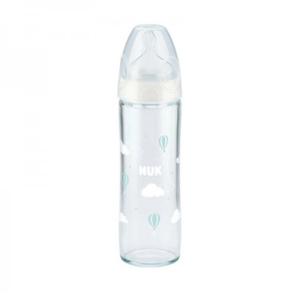 NUK Biberon Classique First Choice En Verre 0-6 Mois Blanc 240ml