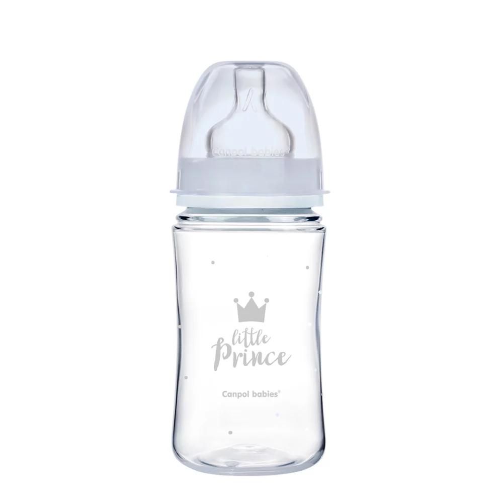CANPOL BABIES Biberon Anti Colique Col Large 240ml Royal Baby – Bleu – 35/234