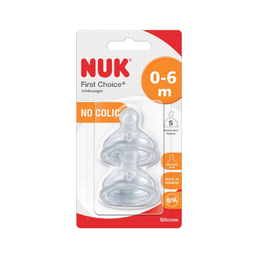 NUK First Choice+ 2 Tetine S 0-6 Mois