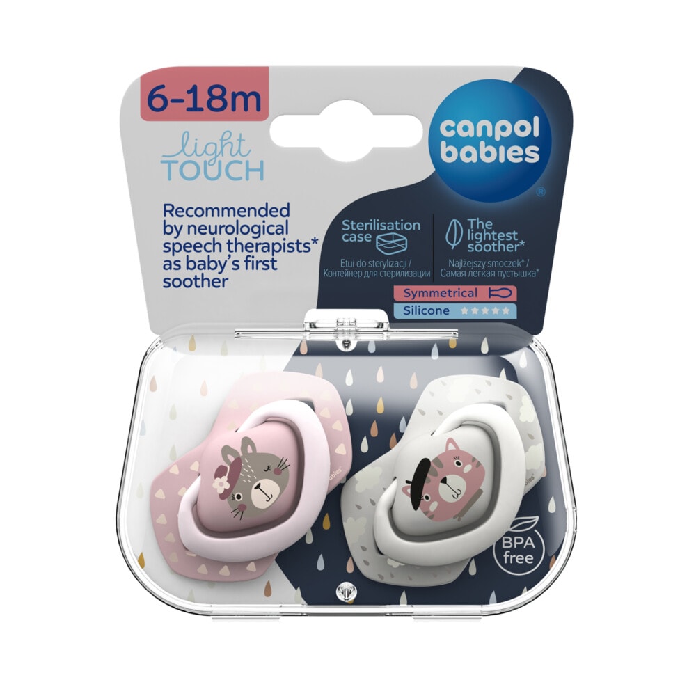 Canpol 2 Sucettes Universelle 6-18M Bonjour Paris Rose – 22/648