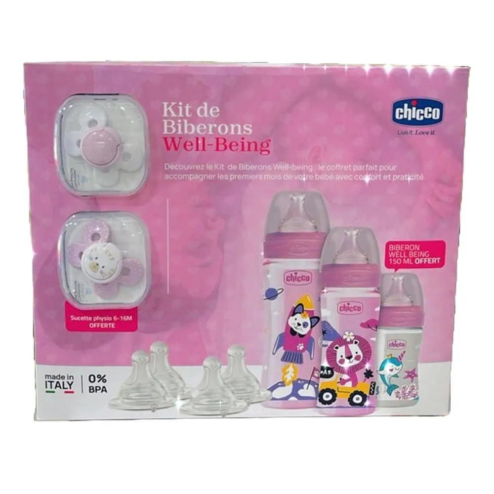 Chicco Kit De Biberons Well Being – Rose