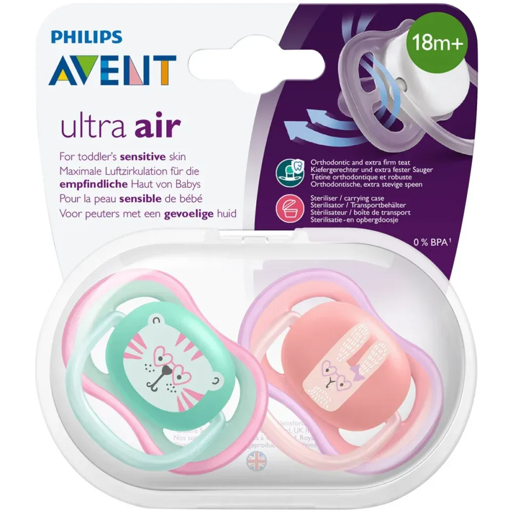 Avent Philips 2 Sucettes Ultra Air 18+ mois