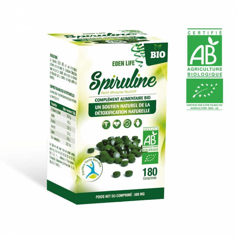 EDEN LIFE Spiruline Bio 180 Comprimes