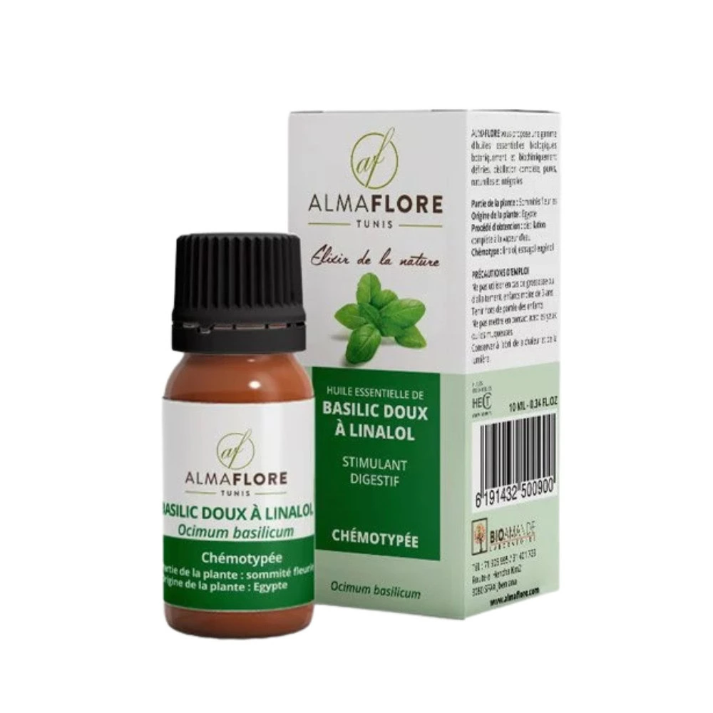 ALMAFLORE Huile Essentielle de Basilic Doux a Linalol 10 ml
