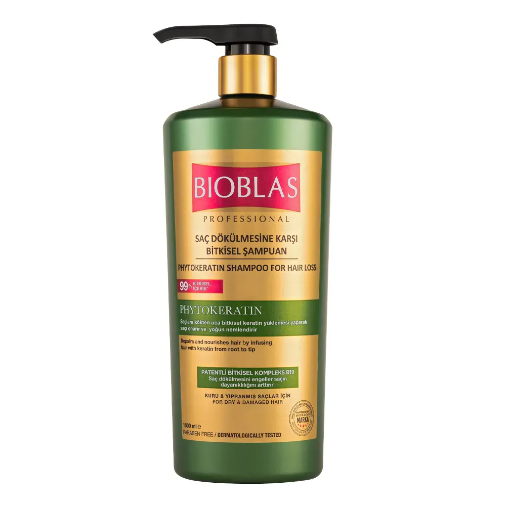 Bioblas Shampoing Phytokératine Cheveux Secs et Abîmés 1L