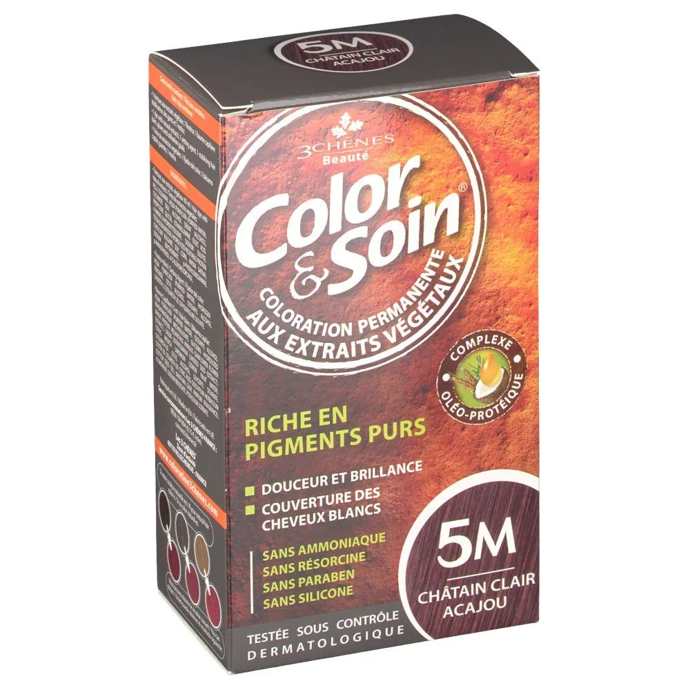 3 Chênes Color et Soin Coloration Permanente Châtain Clair Acajou 5M