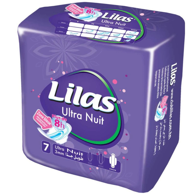 Lilas Ultra Nuit 3mm Serviettes Invisibles 7pcs