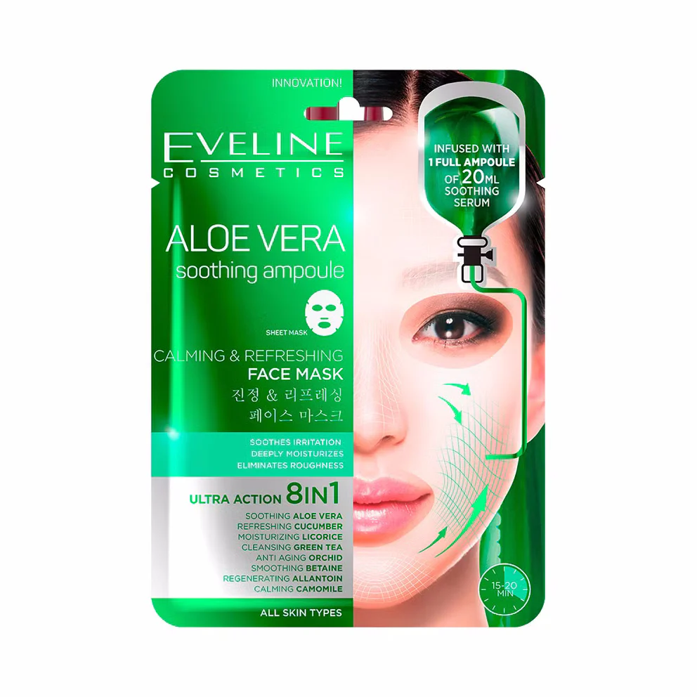 Eveline Masque Visage Apaisant et Rafraîchissant à l’Aloe Vera