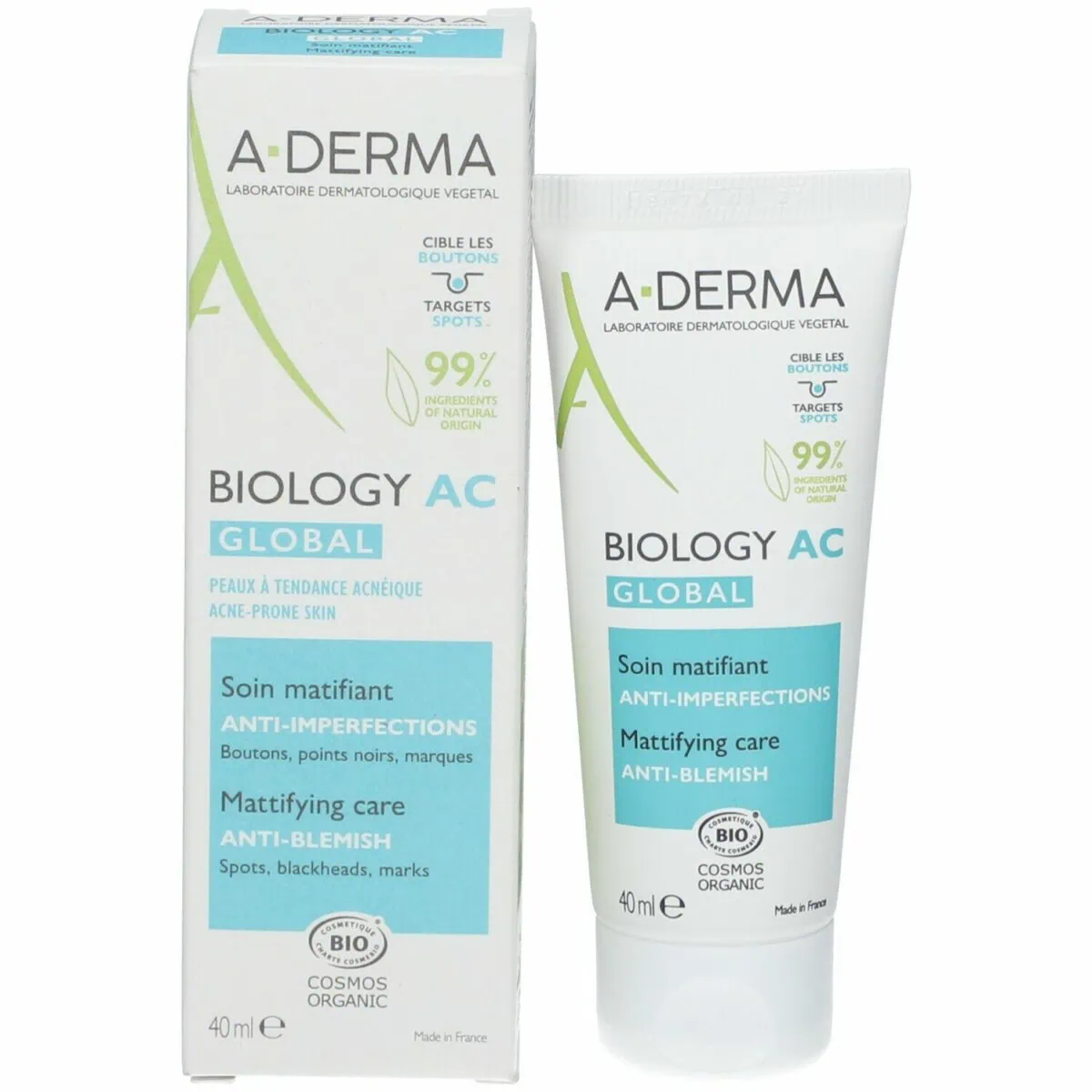 A-DERMA BIOLOGY AC GLOBAL SOIN MATIFIANT ANTI IMPERFECTIONS 40ML
